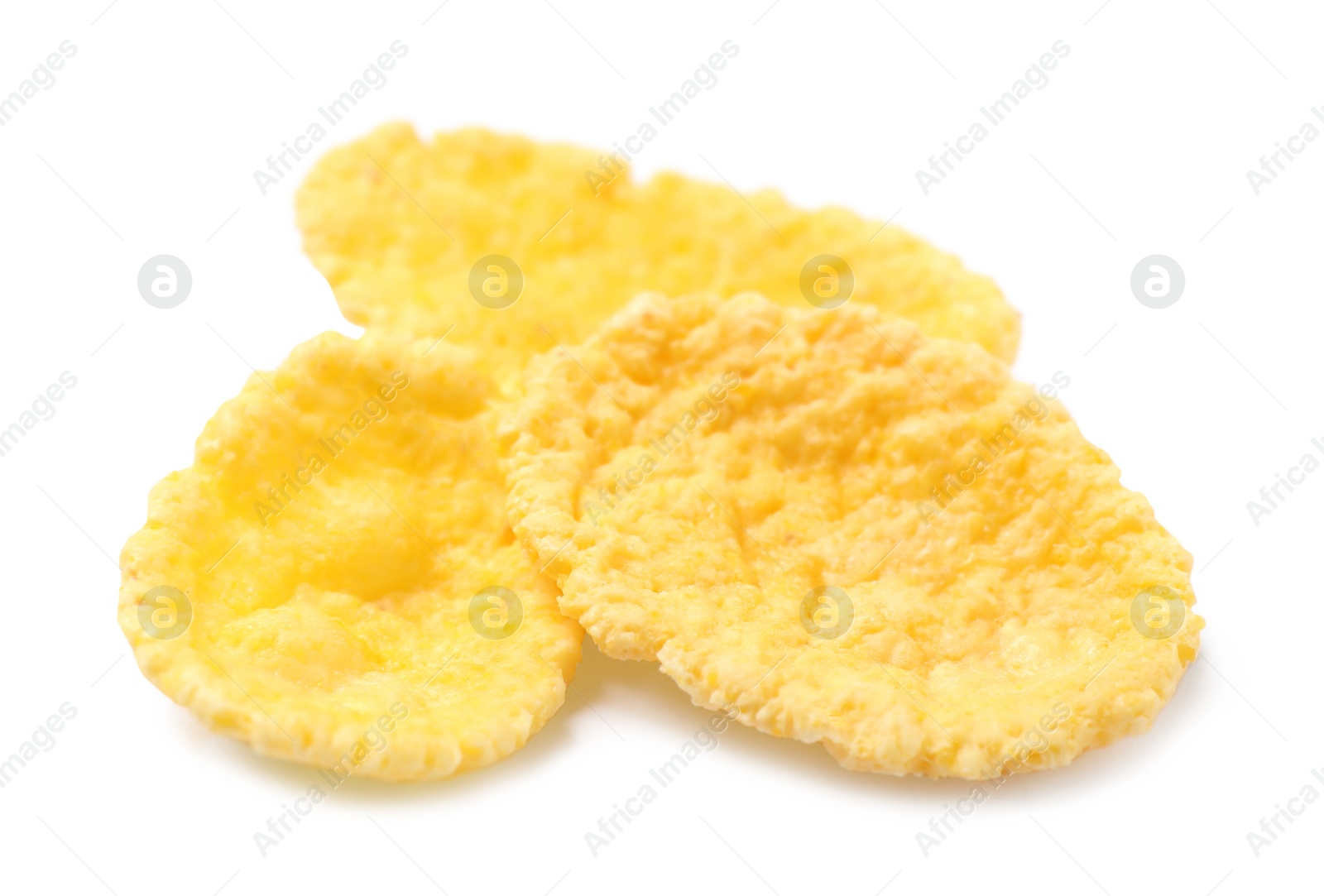 Photo of Tasty crispy corn flakes isolated on white
