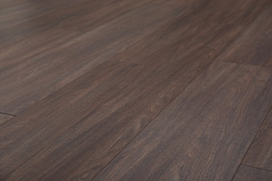 Photo of Clean wooden laminate as background. Floor covering