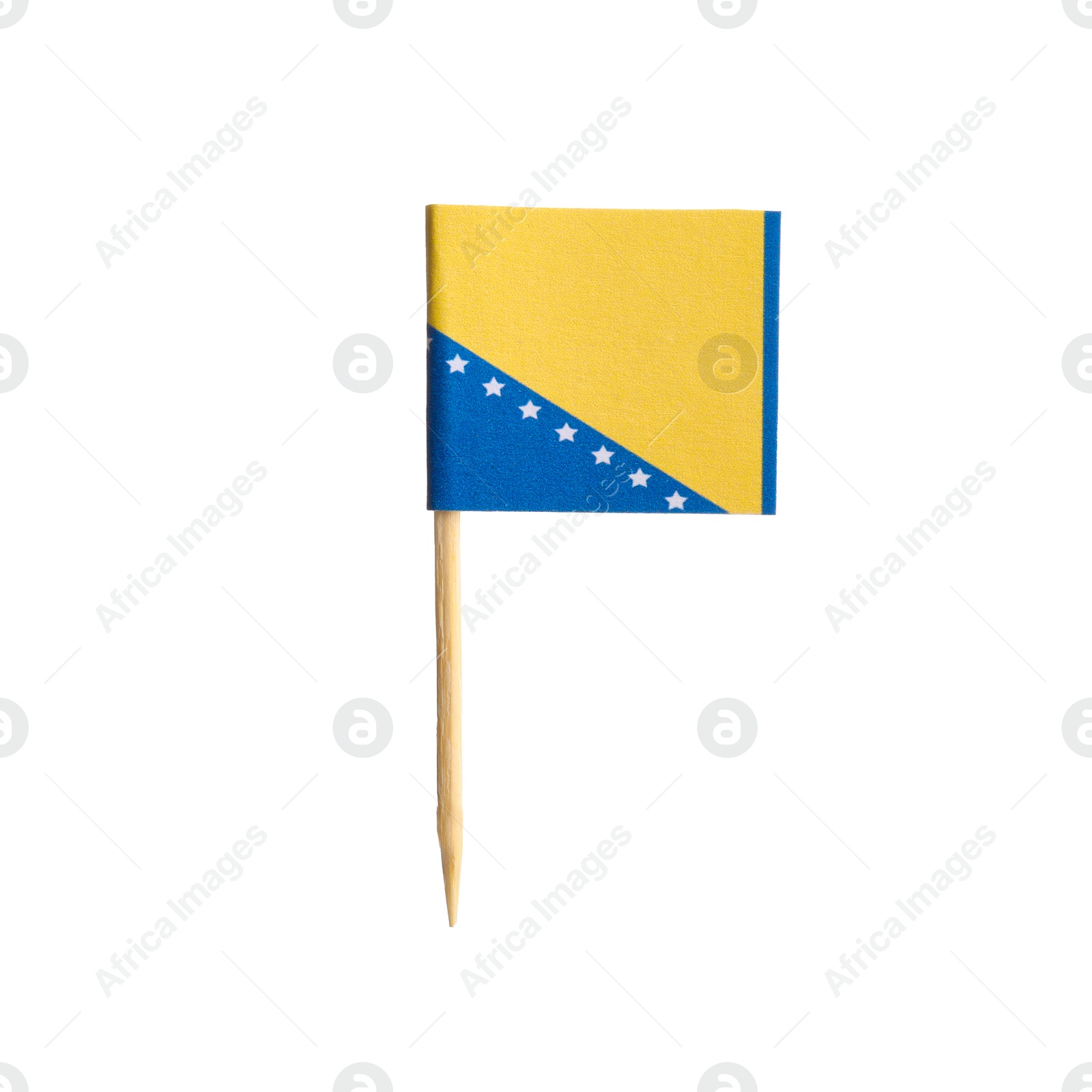 Photo of Small paper flag of Bosnia and Herzegovina isolated on white