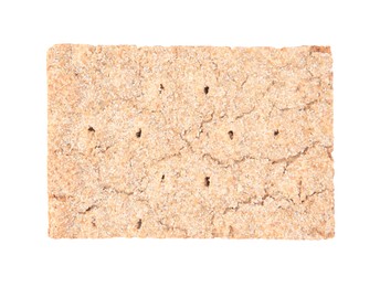 Fresh crunchy crispbread on white background, top view