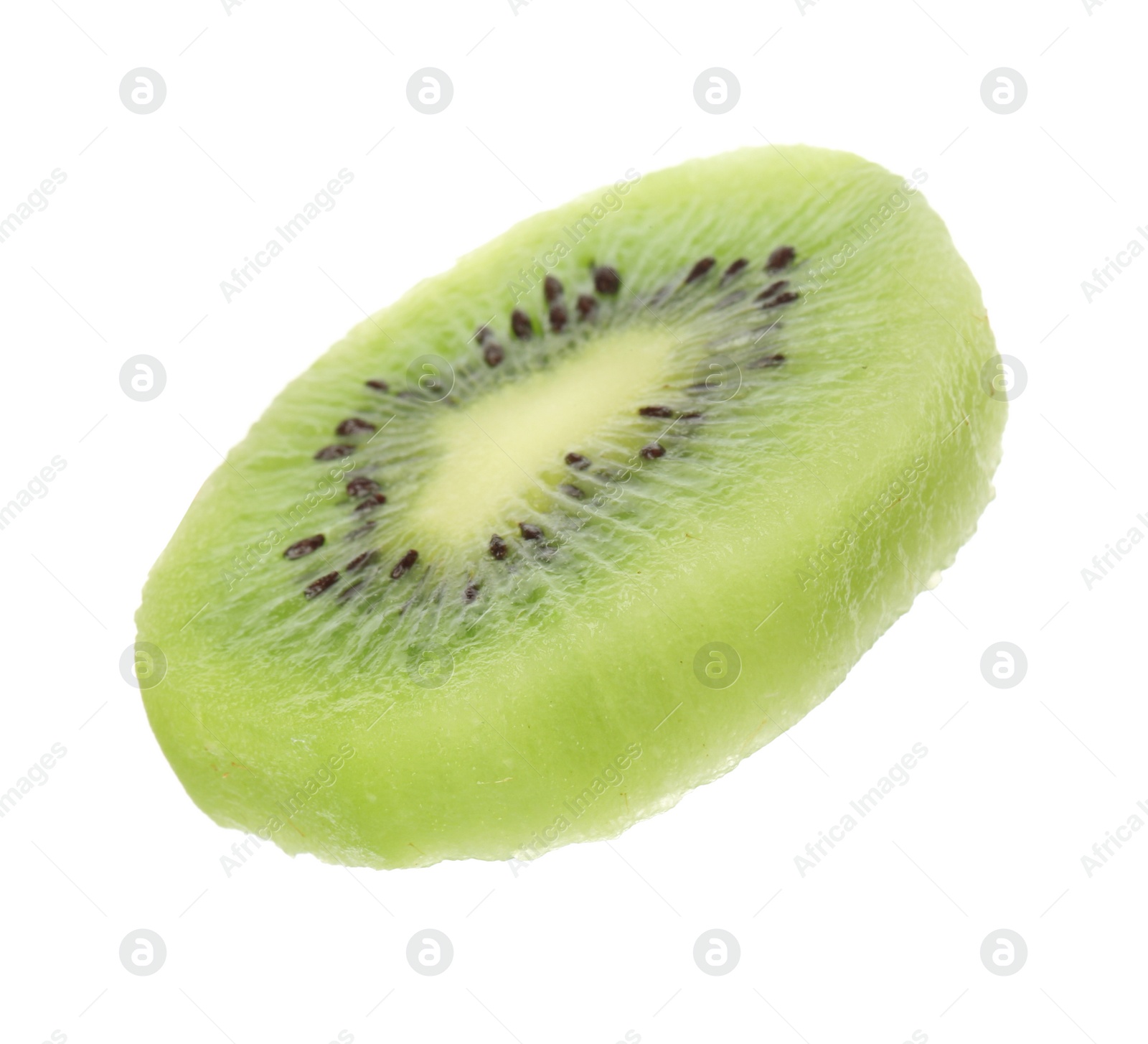 Photo of Slice of fresh kiwi on white background