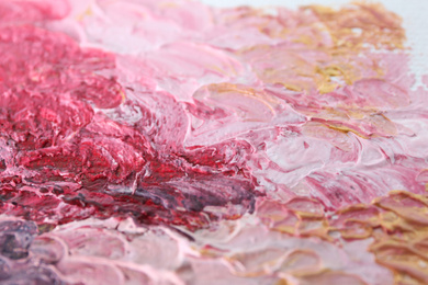 Photo of Abstract colorful artwork as background, closeup view