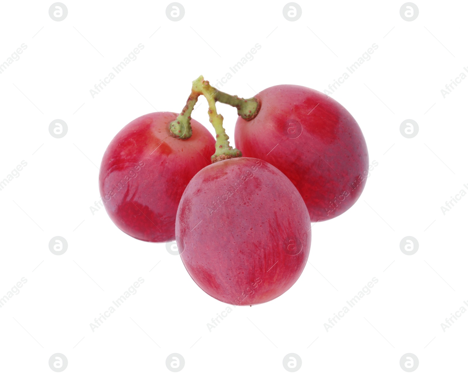 Photo of Tasty ripe red grapes isolated on white