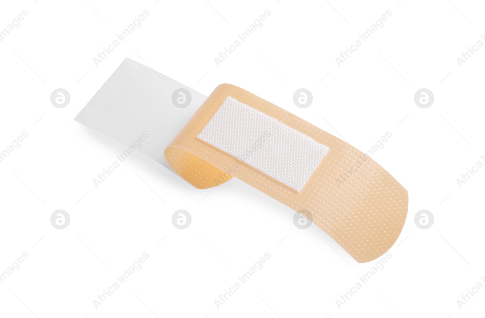 Photo of One medical adhesive bandage isolated on white