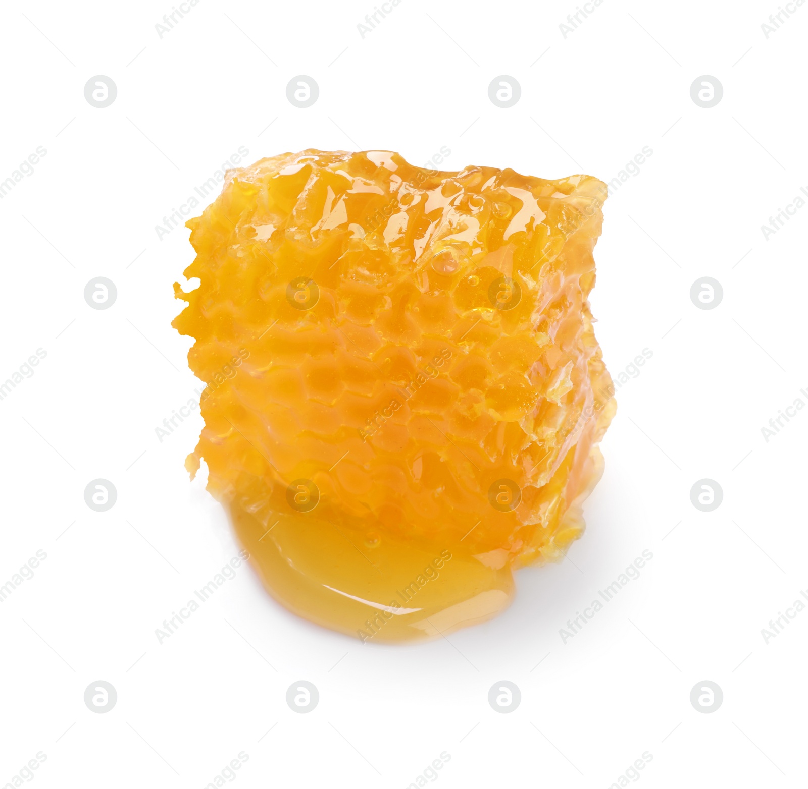 Photo of Natural honeycomb with tasty honey isolated on white