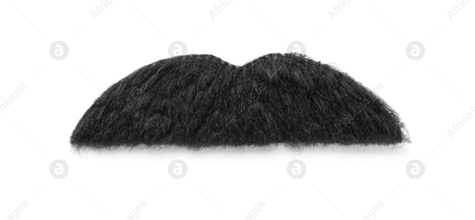 Photo of One funny fake mustache isolated on white, top view