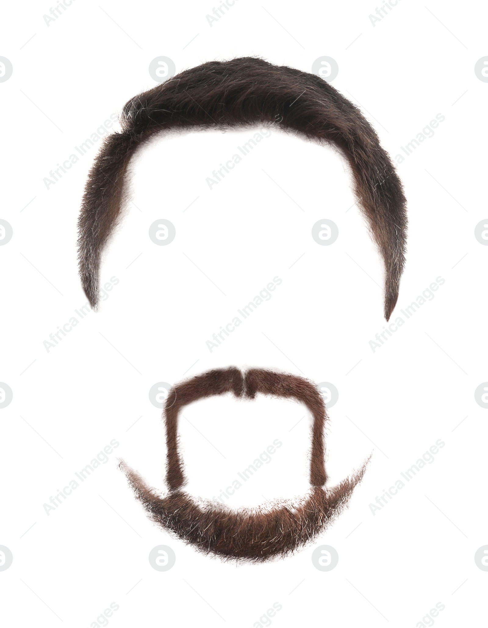 Image of Male hairstyle with beard and mustache isolated on white