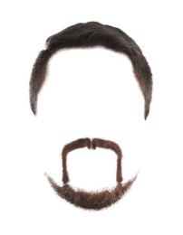 Image of Male hairstyle with beard and mustache isolated on white