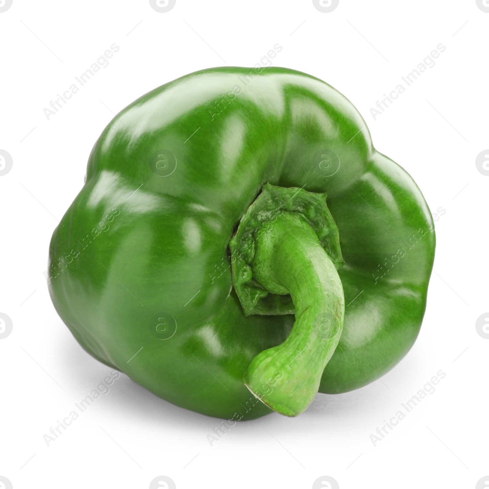 Photo of Ripe green bell pepper on white background