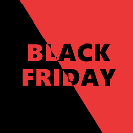 Image of Poster with text Black Friday on color background 