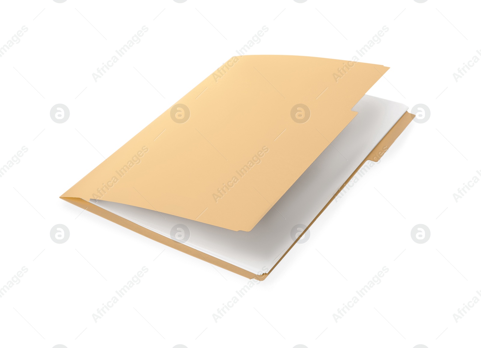 Photo of Yellow file with documents isolated on white