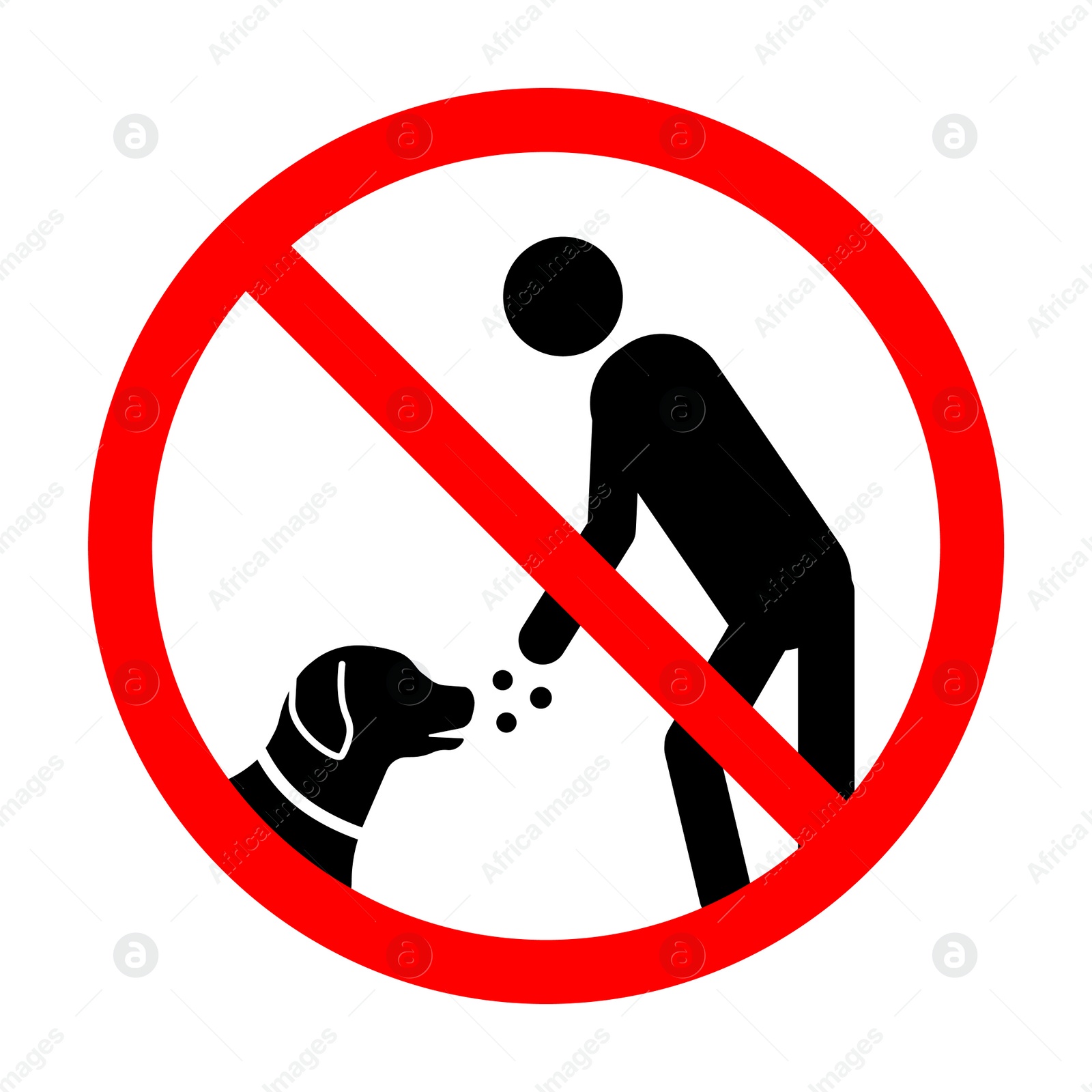 Illustration of Sign DO NOT FEED DOGS on white background. Illustration