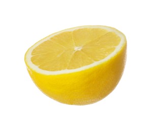 Fresh ripe lemon half isolated on white