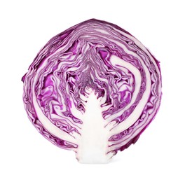 Half of fresh ripe red cabbage isolated on white