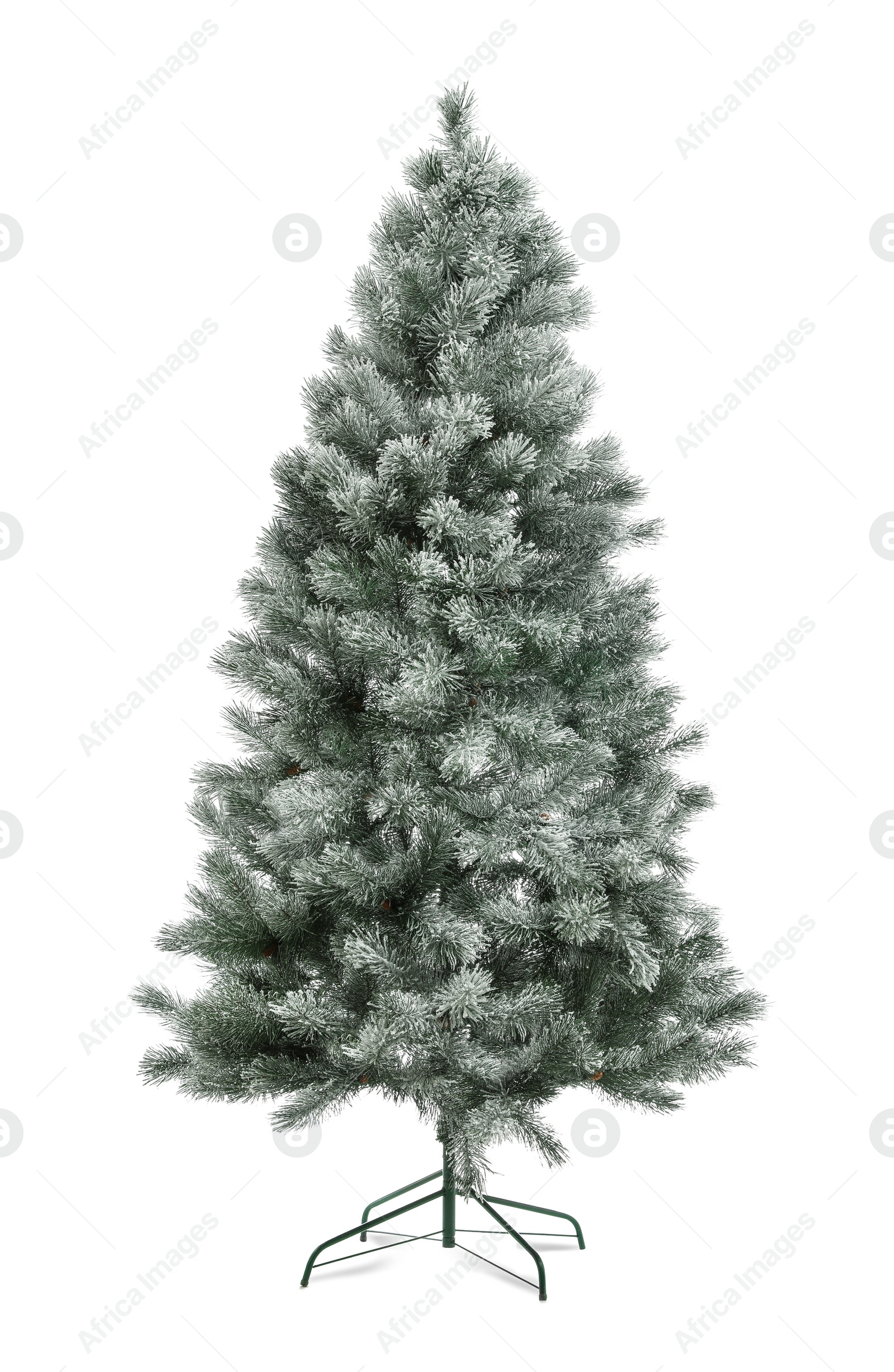 Photo of Beautiful artificial Christmas tree isolated on white