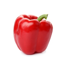Photo of Raw ripe paprika pepper on white background