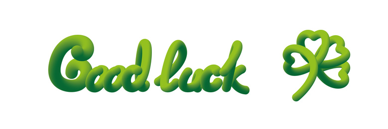 Good luck wish. Creative card with text, banner design
