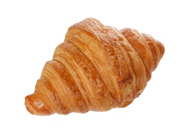 Photo of Delicious croissant isolated on white. Fresh pastry