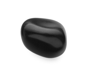 Photo of Black stone rune Odin isolated on white