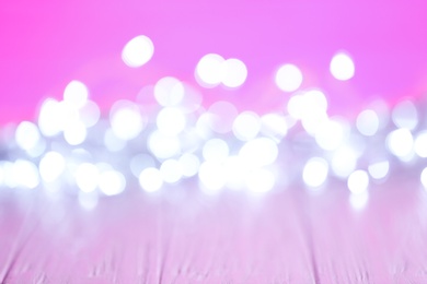 Photo of Beautiful abstract background with blurred white Christmas lights