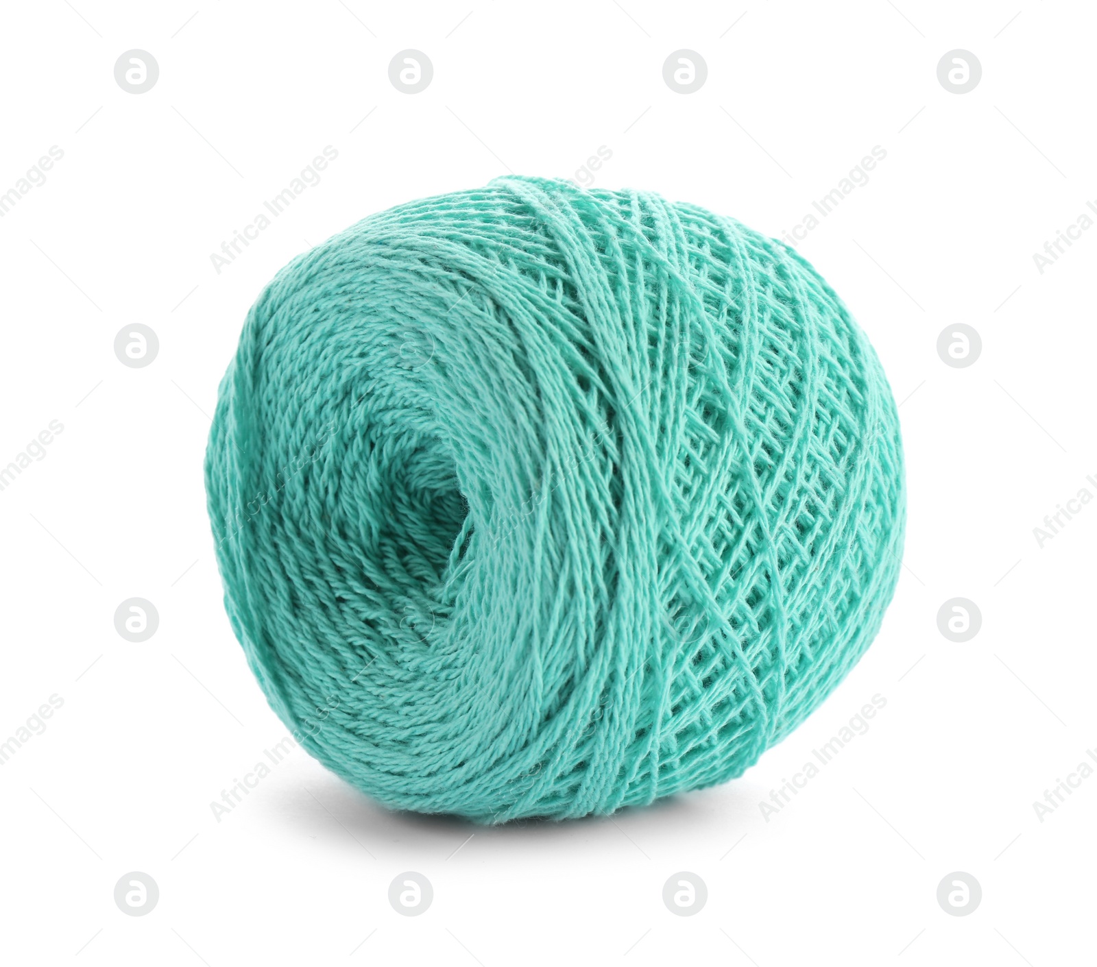 Photo of Clew of color knitting thread on white background