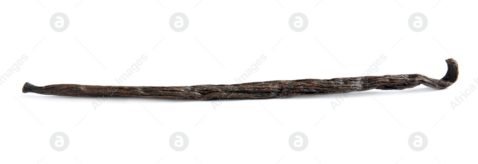 Photo of Dried aromatic vanilla stick on white background