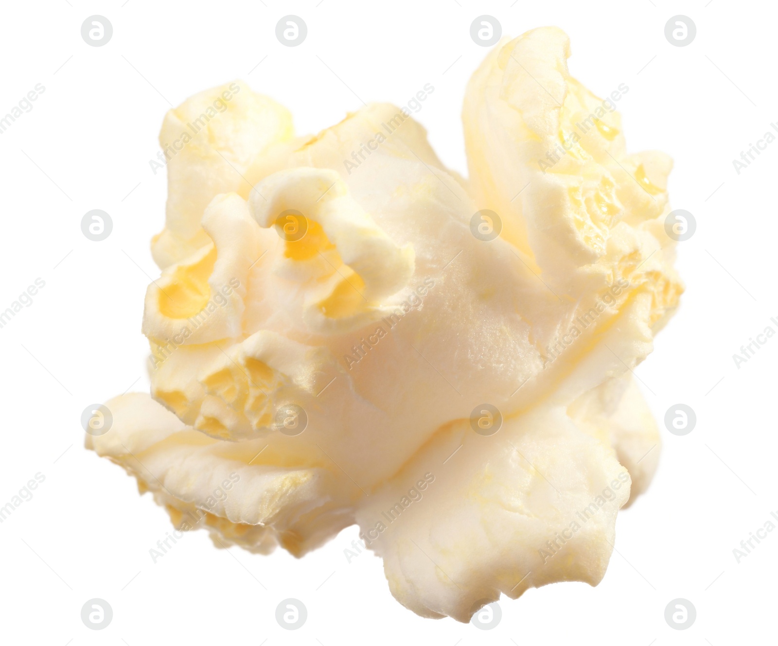 Photo of Kernel of tasty fresh popcorn isolated on white