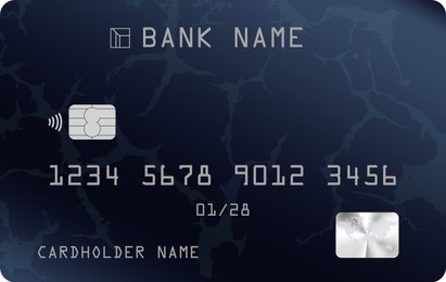 Chip credit card, illustration. Mockup for design