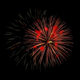 Image of Beautiful bright fireworks lighting up night sky