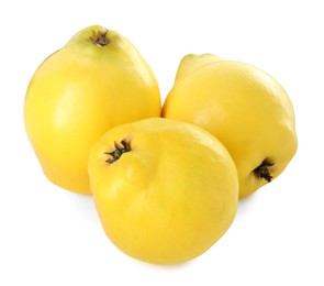 Delicious fresh ripe quinces isolated on white