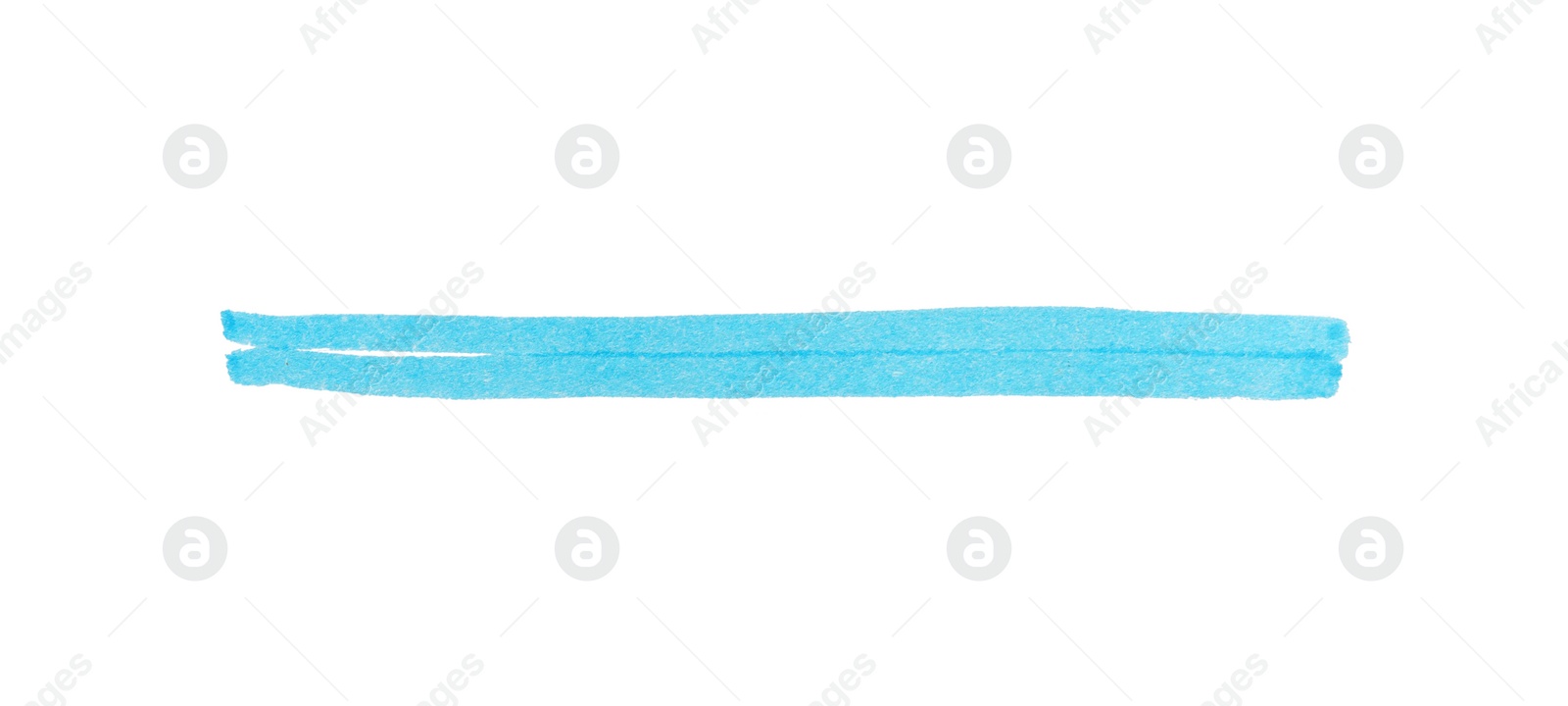 Photo of Strip drawn with light blue marker isolated on white, top view