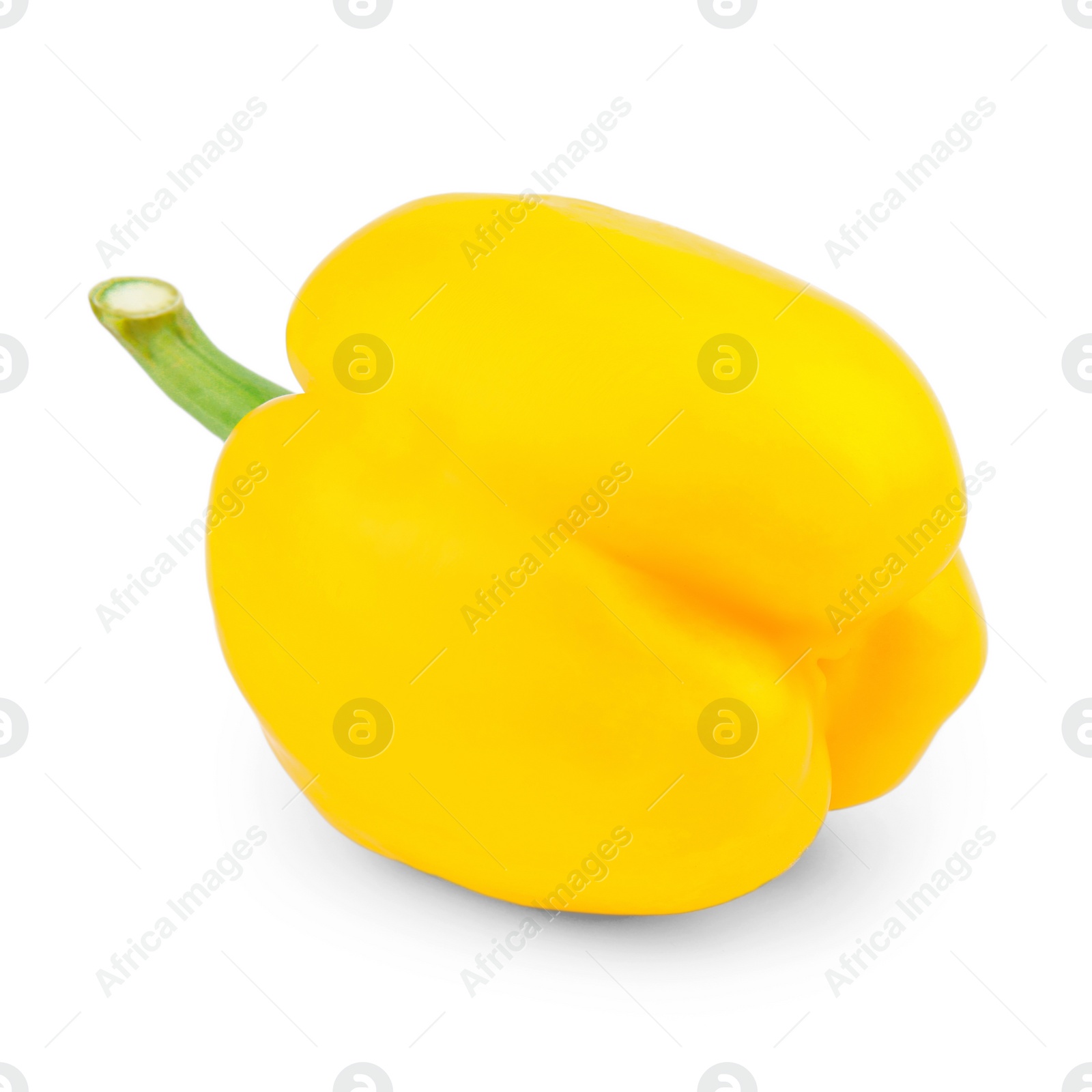 Photo of Ripe yellow bell pepper isolated on white