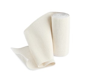 Photo of Medical bandage roll isolated on white. First aid item