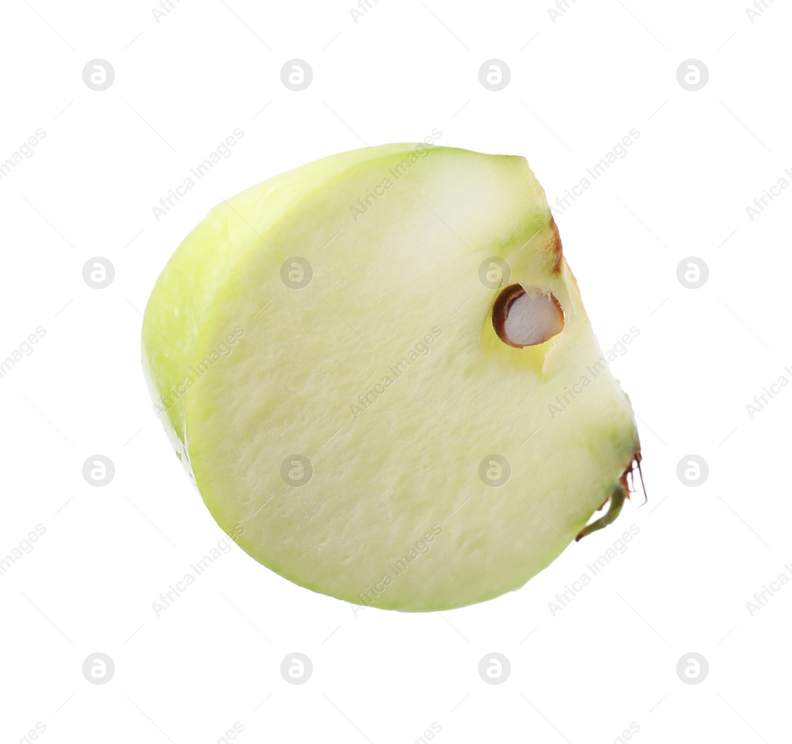 Photo of Piece of ripe green apple isolated on white