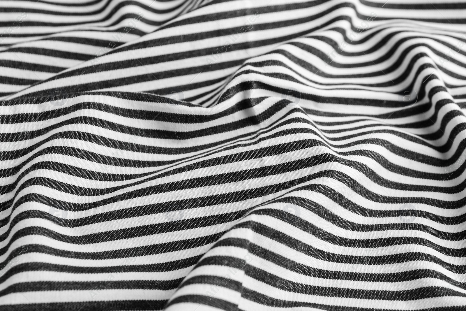 Photo of Texture of white striped fabric as background, closeup