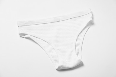 Photo of Stylish comfortable women's underwear on white background