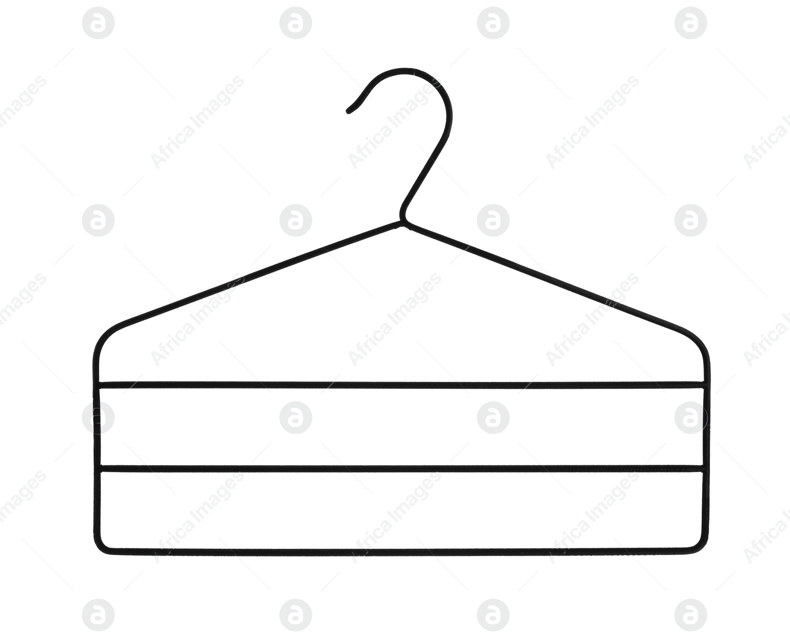 Photo of One empty black hanger isolated on white