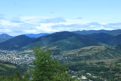 Photo of Picturesque view of beautiful mountains under cloudy sky