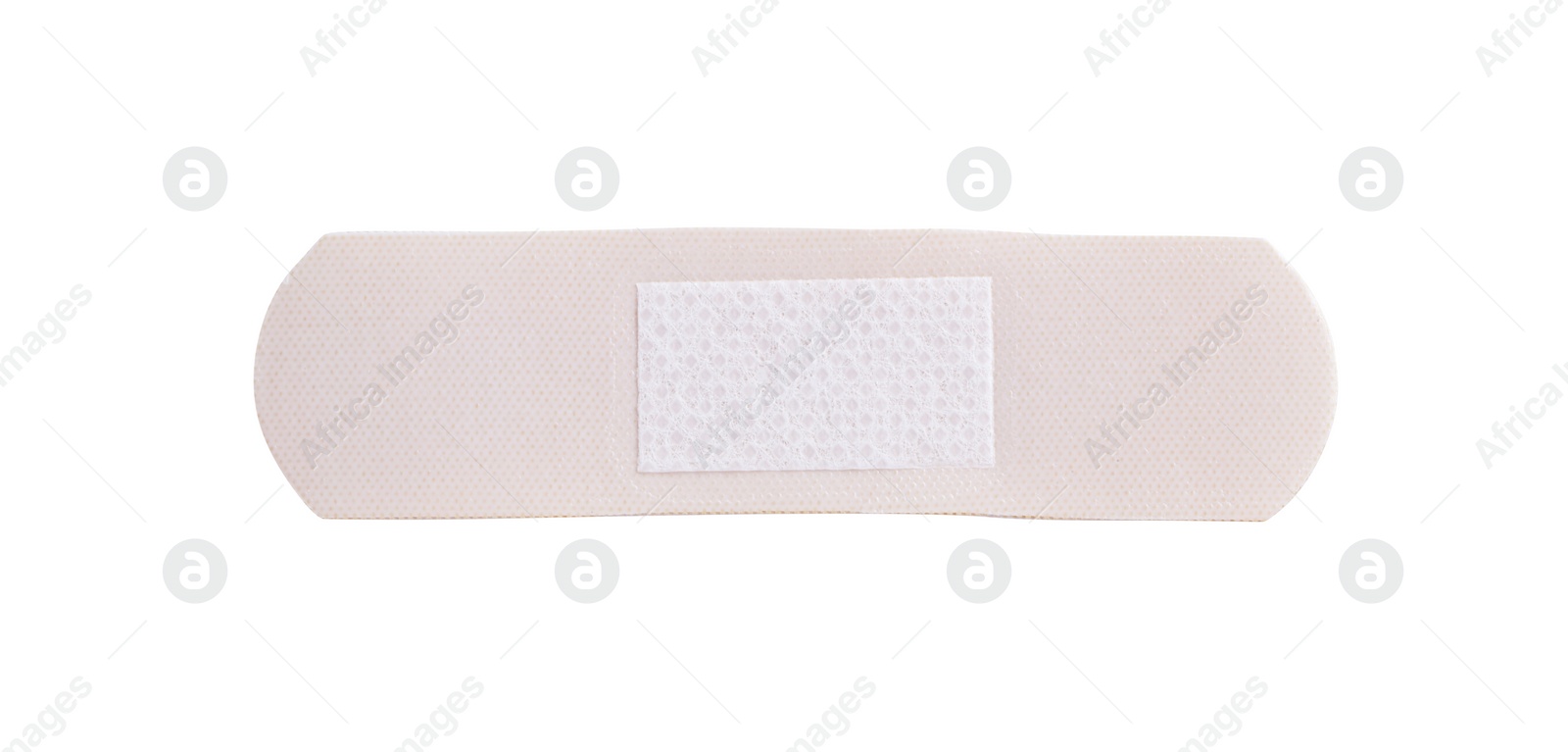 One medical adhesive bandage isolated on white, top view Photo of One medical adhesive bandage isolated on white, top view