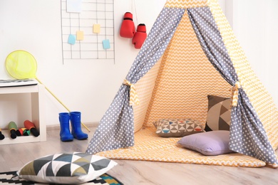 Play tent for child in modern room