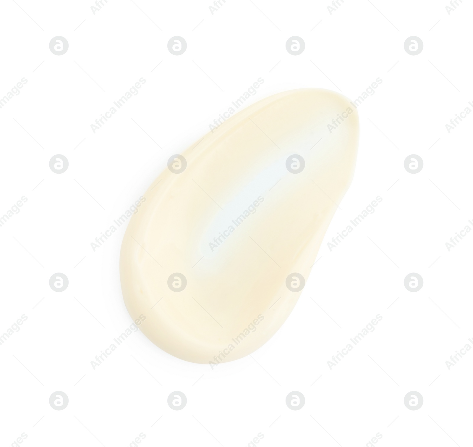 Photo of Fresh mayonnaise sauce isolated on white, top view