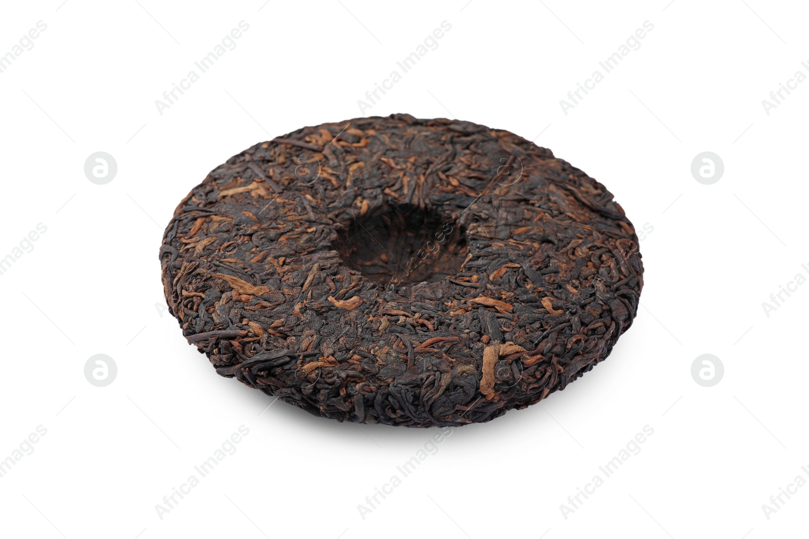 Photo of Disc shaped traditional Chinese pu-erh tea isolated on white