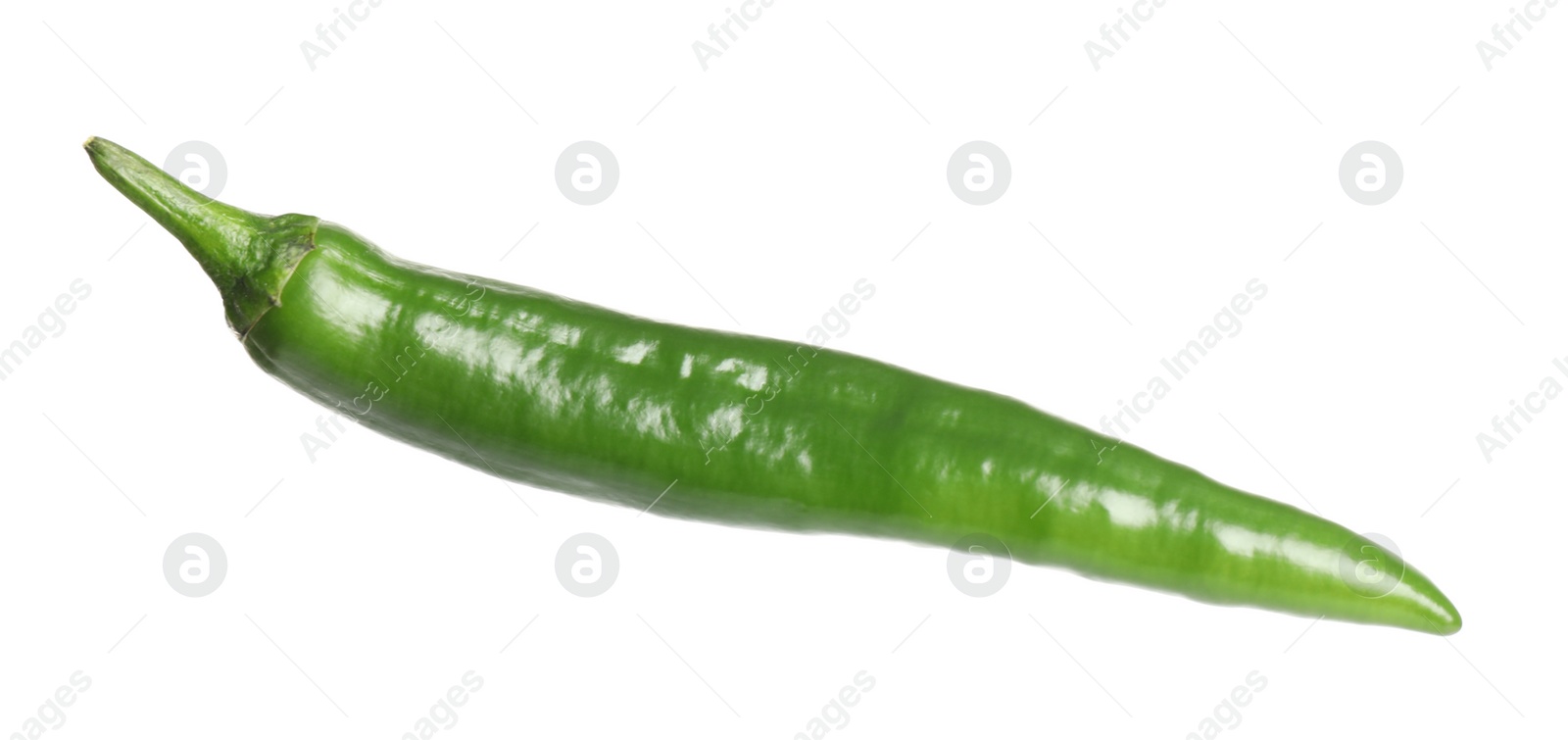 Photo of Green hot chili pepper isolated on white