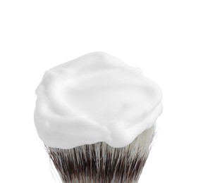 Shaving brush with foam isolated on white