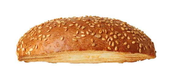 Photo of Half of grilled burger bun isolated on white