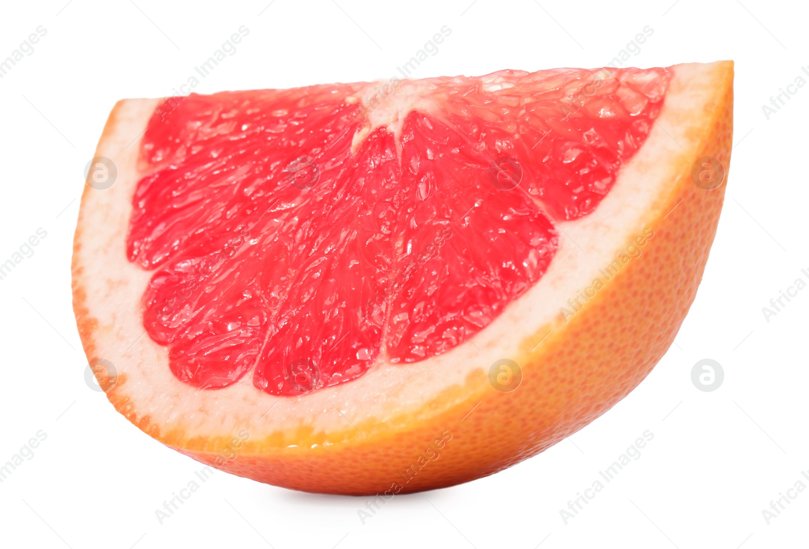 Photo of Cut ripe grapefruit isolated on white. Citrus fruit