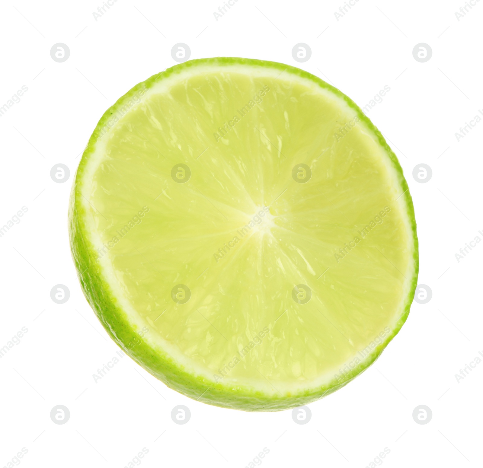 Photo of Slice of fresh lime on white background