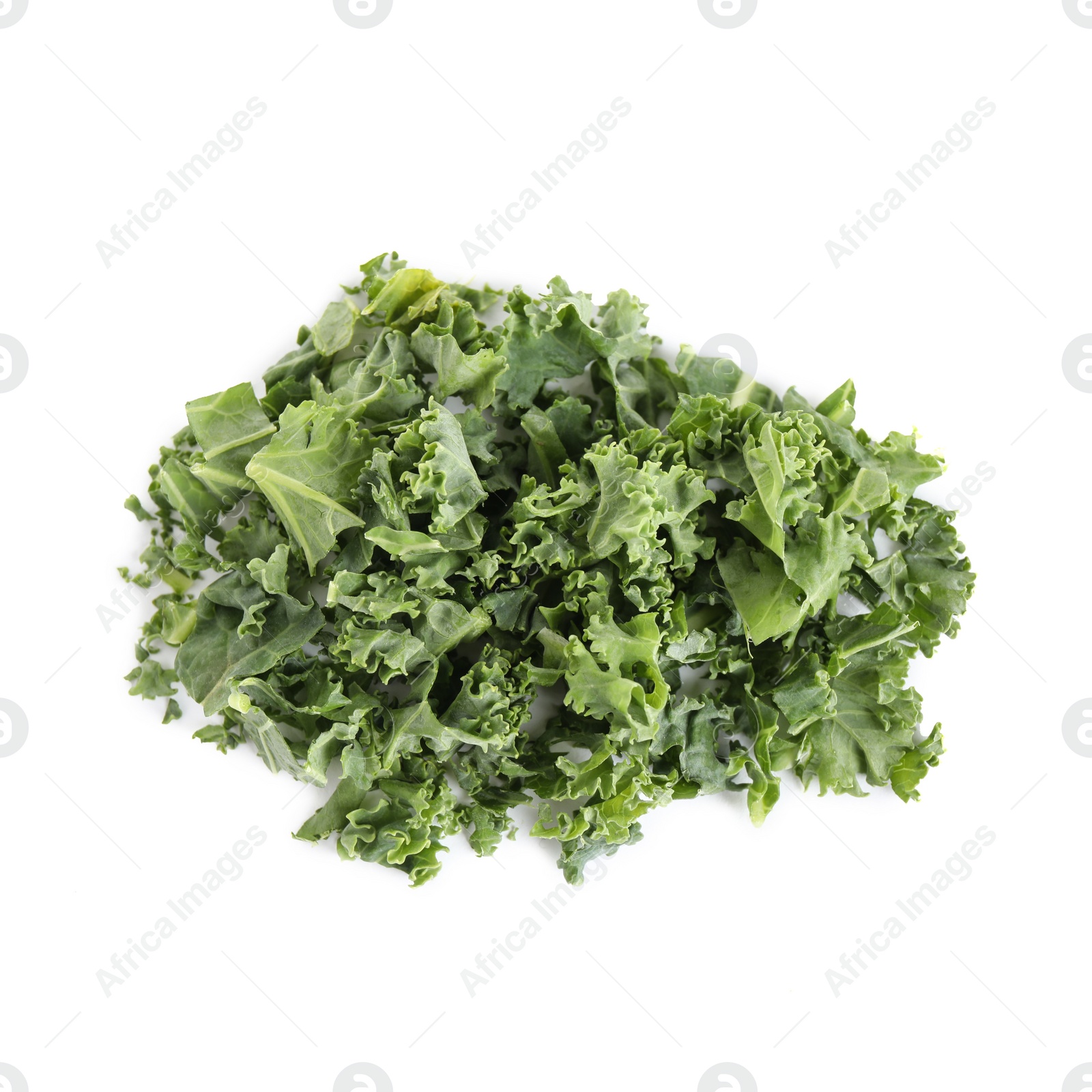 Photo of Fresh green kale leaves isolated on white