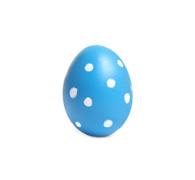 Blue egg for Easter celebration isolated on white