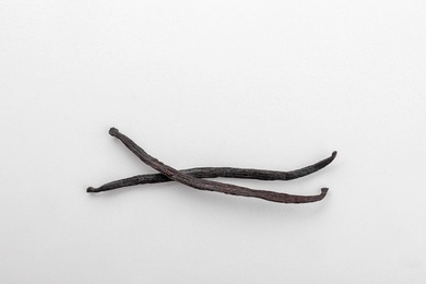 Vanilla sticks on white background